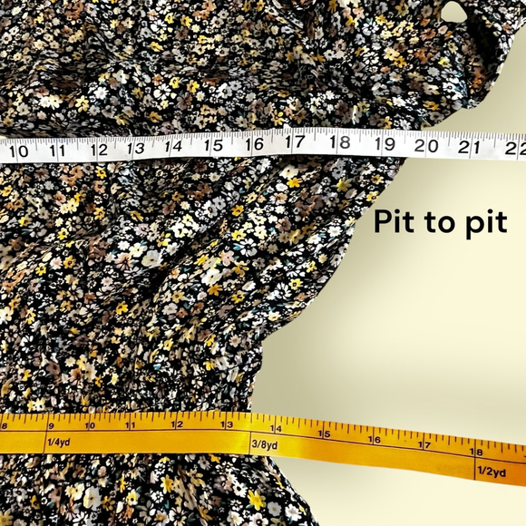 Sadie & Sage Floral Print Mini Dress, L, Black Yellow Multi - Picture 8 of 16